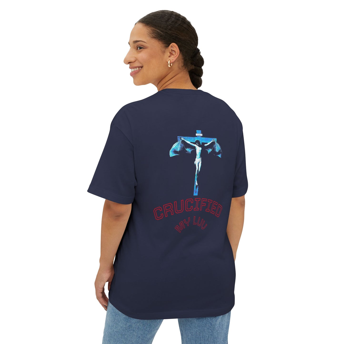 Bat Jesus Casual Oversized T-Shirt, Streetwear, for Him/Her