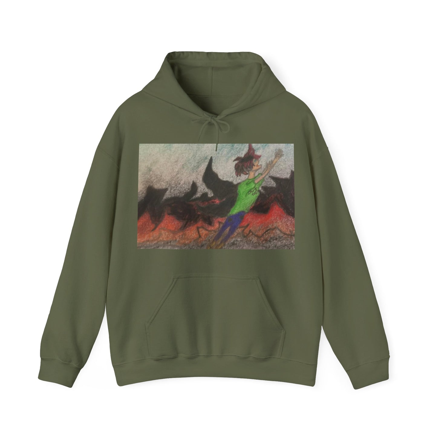 Rising angle Heavy Blend™ Hooded Sweatshirt