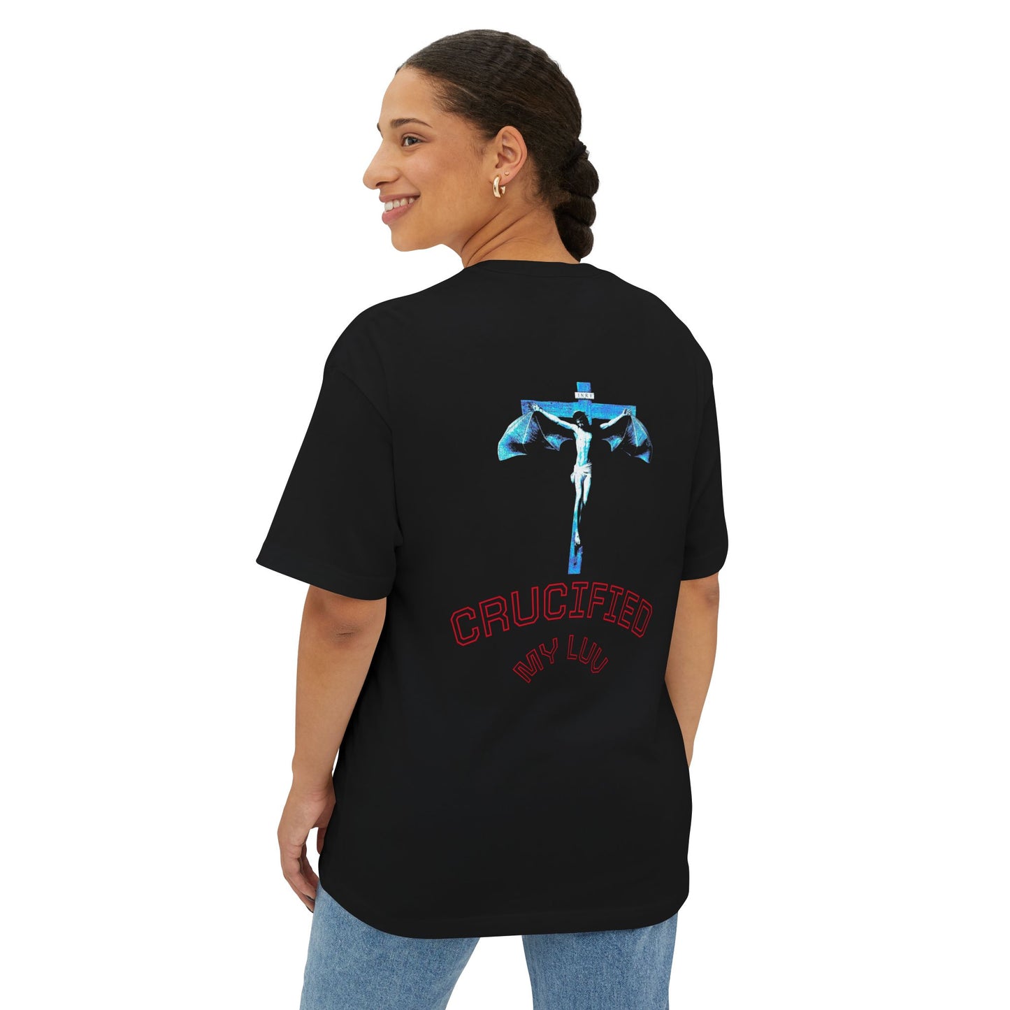 Bat Jesus Casual Oversized T-Shirt, Streetwear, for Him/Her
