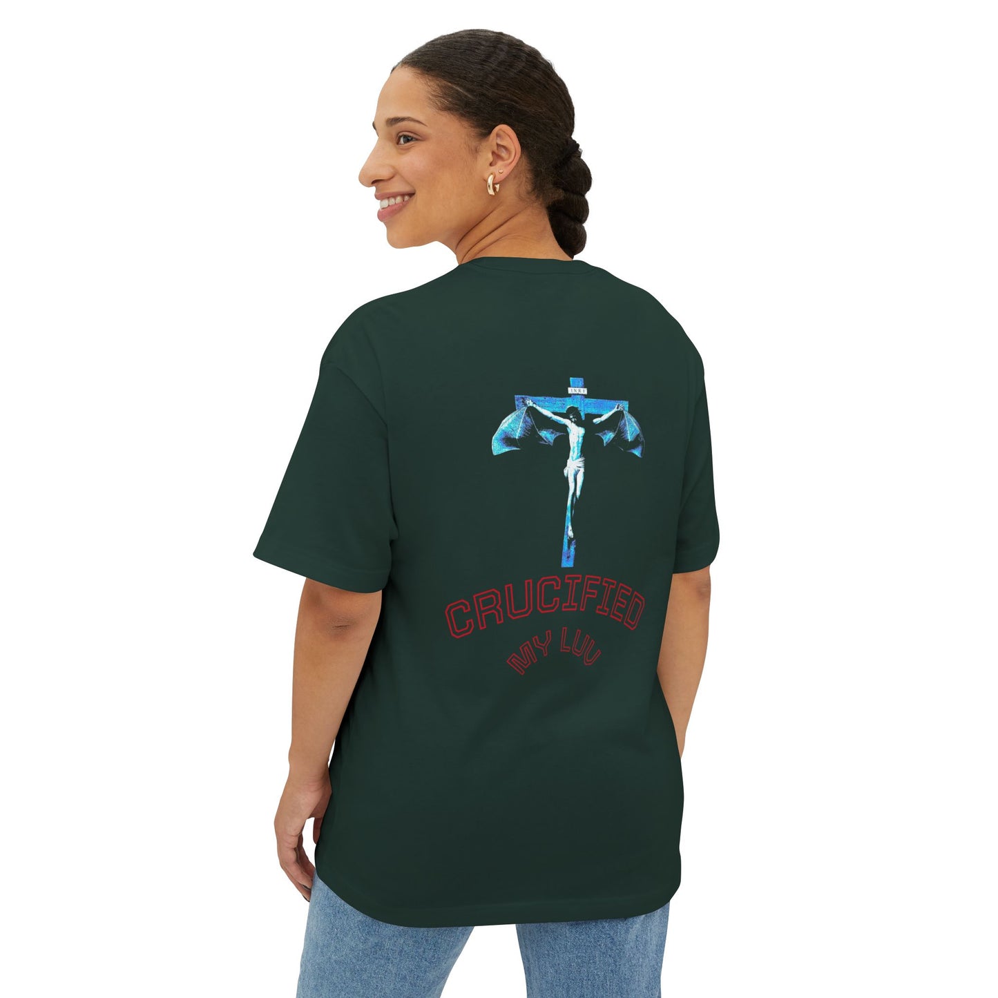 Bat Jesus Casual Oversized T-Shirt, Streetwear, for Him/Her