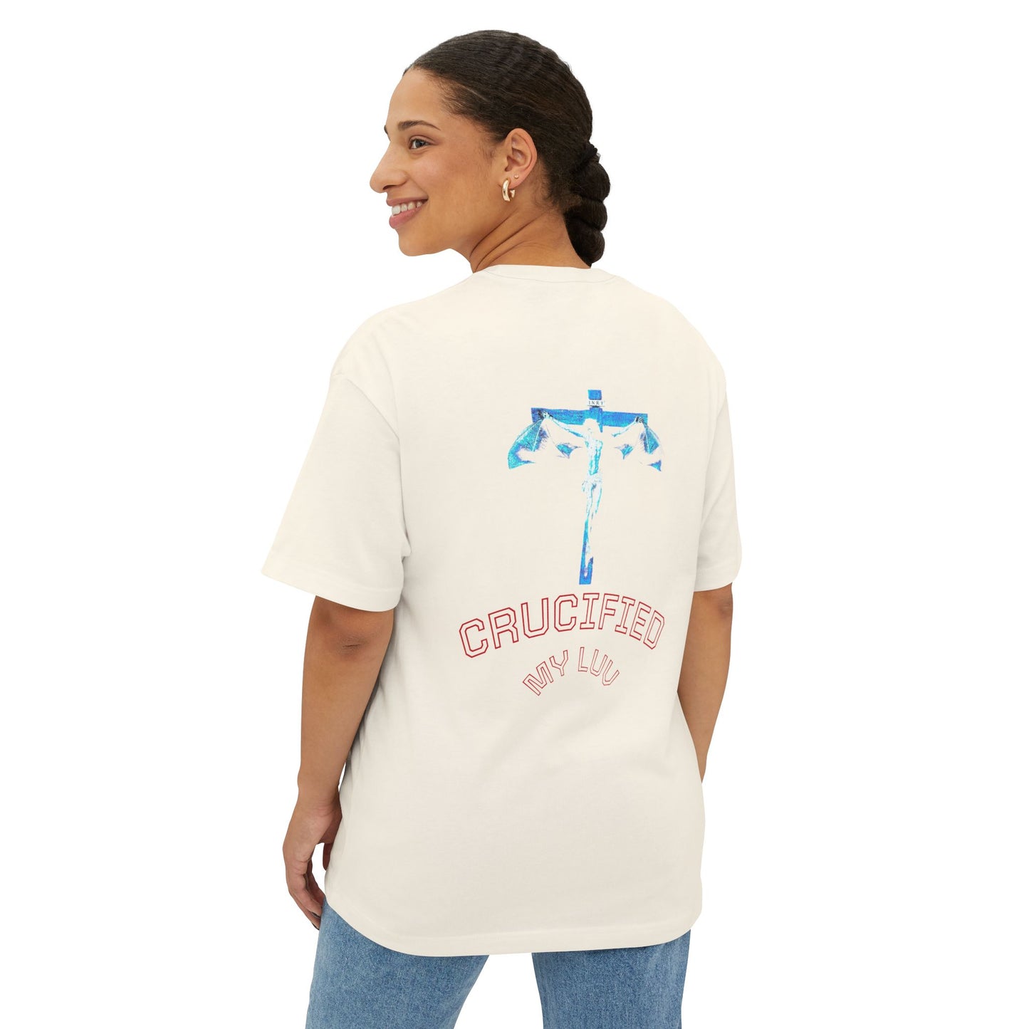 Bat Jesus Casual Oversized T-Shirt, Streetwear, for Him/Her