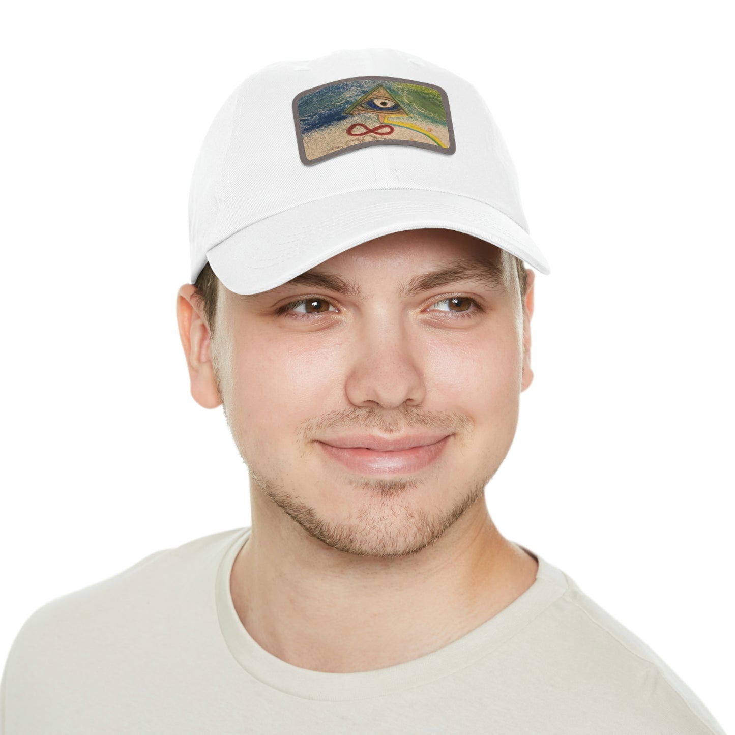 Evil Eye Hat with Leather Patch