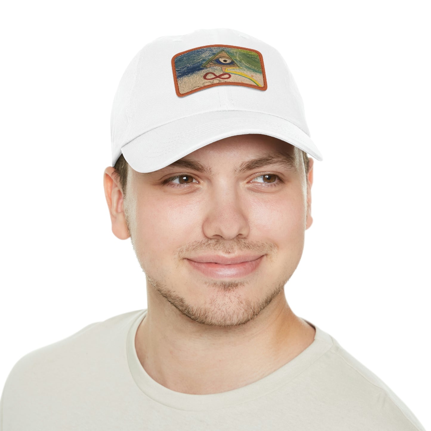 Evil Eye Hat with Leather Patch