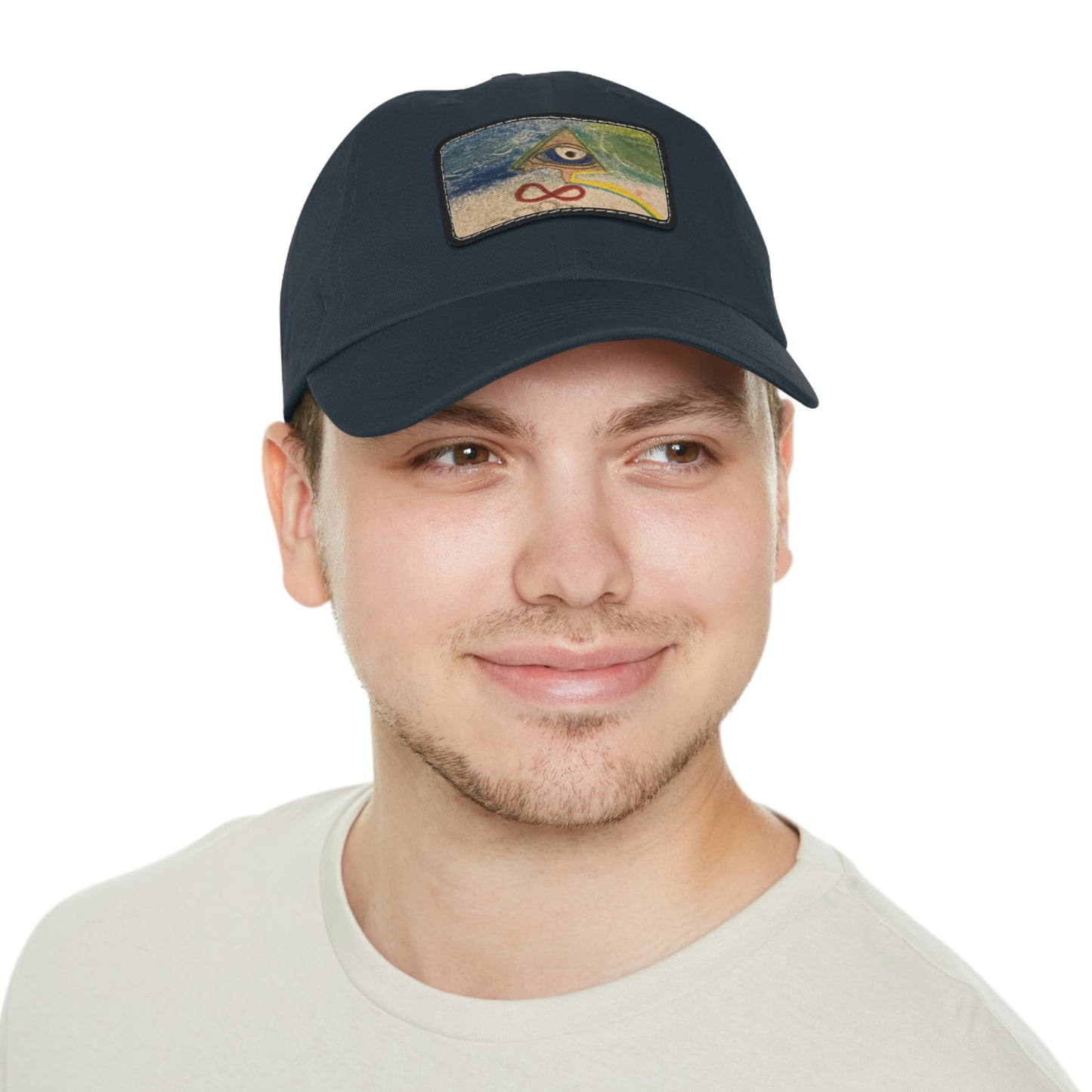 Evil Eye Hat with Leather Patch