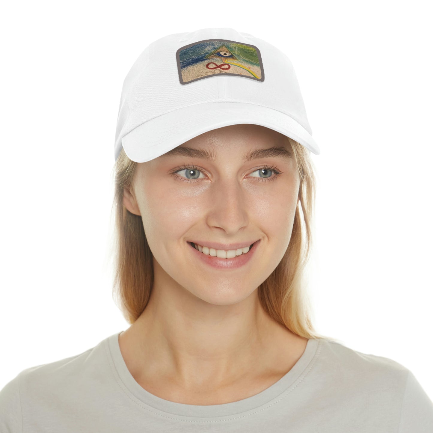 Evil Eye Hat with Leather Patch