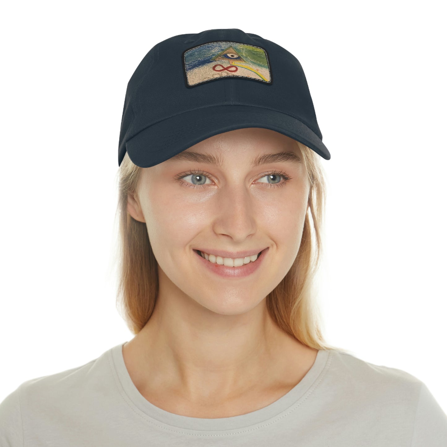Evil Eye Hat with Leather Patch