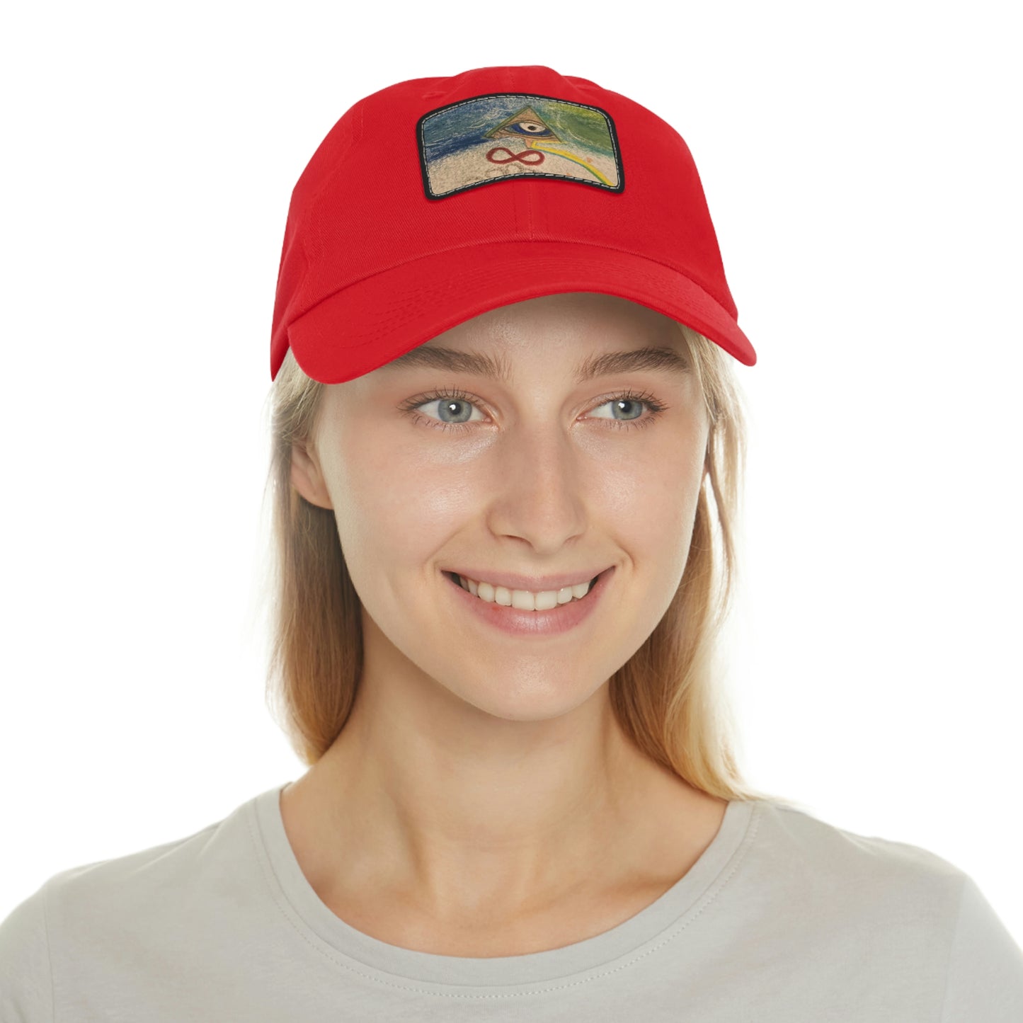 Evil Eye Hat with Leather Patch